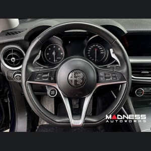 Alfa Romeo Stelvio Steering Wheel Trim - Carbon Fiber - Center Badge